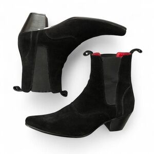 Madcap England Black Suede Mod Chelsea Boots